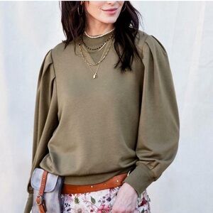 Matilda Jane Good Hart Bonnell Sweatshirt Sage Green